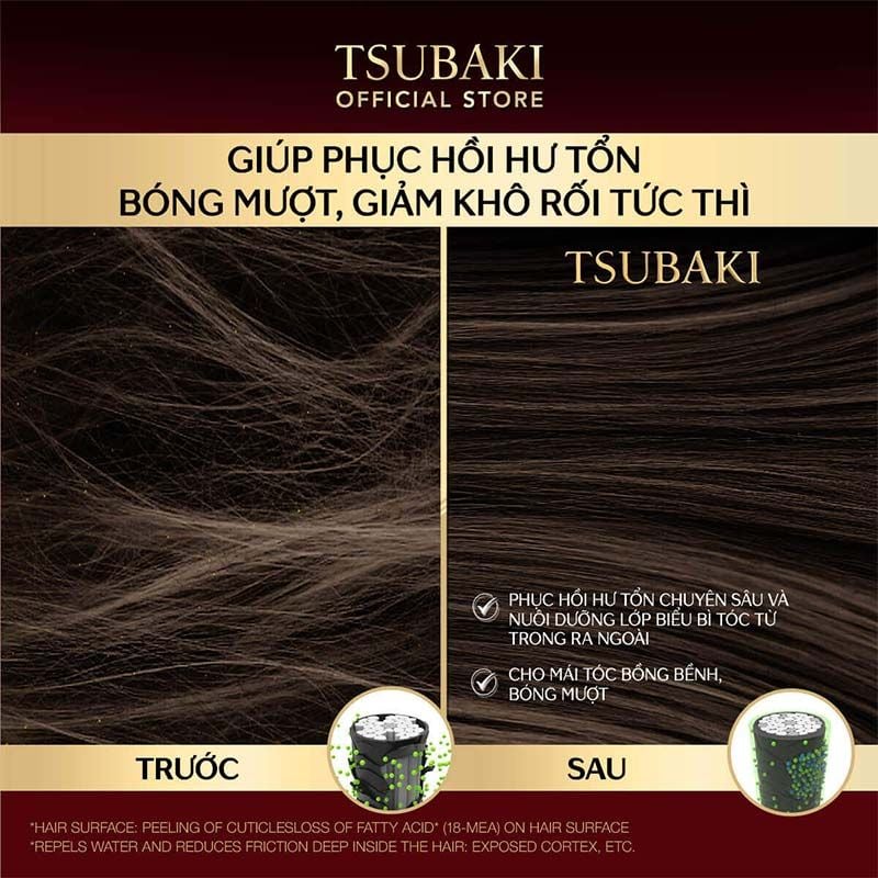 Kem Xả Dưỡng Tóc Bóng Mượt Tsubaki Premium Moist Treatment 180g (Màu Đỏ)