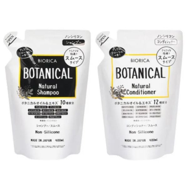 Bộ Dầu Gội Xả Biorica Botanical Natural Non – Silicone Túi 400ml