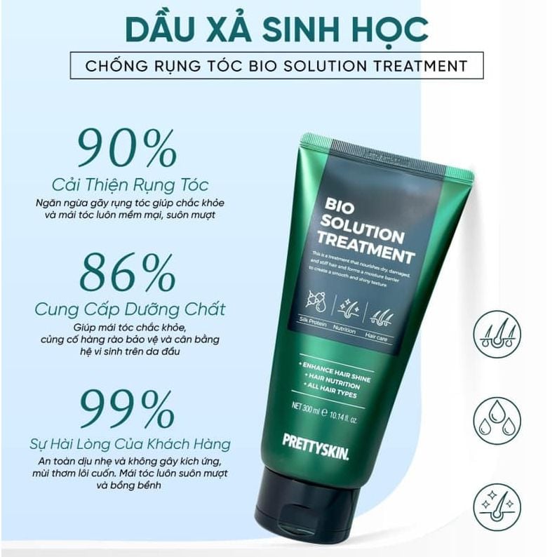 Cặp Dầu Gội/Xả Chống Rụng Tóc Pretty Skin Bio Solution Scalp Shampoo 500ml