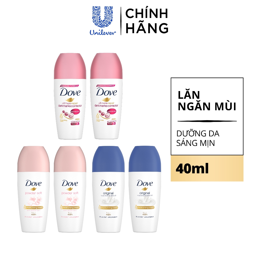Lăn Khử Mùi Dove Dưỡng Da Sáng Mịn Dành Cho Nữ 40ml