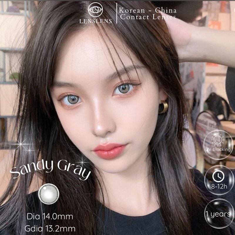 Lens Thời trang DOUYIN (cặp) - Sandy Gray - 0 độ đến 3 độ