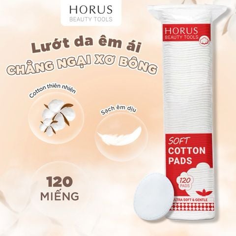 Bông tẩy trang Horus Soft Cotton Pads 120 miếng