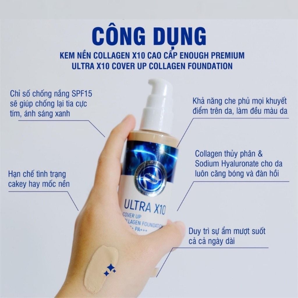 Kem Nền Collagen ENOUGH Moisture Foundation SPF15 100ml