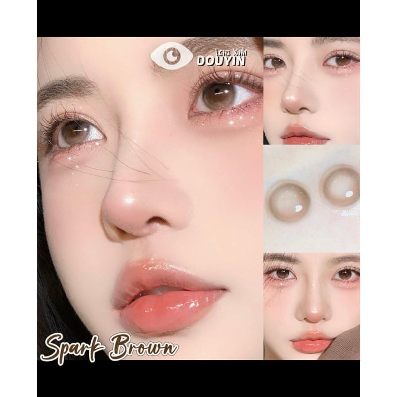 Lens Thời trang DOUYIN (cặp) - Spark Brown - 0 đến 3 độ