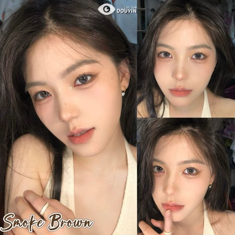 Lens Thời trang DOUYIN (cặp) - Smoke Brown - 0 độ đến 3 độ