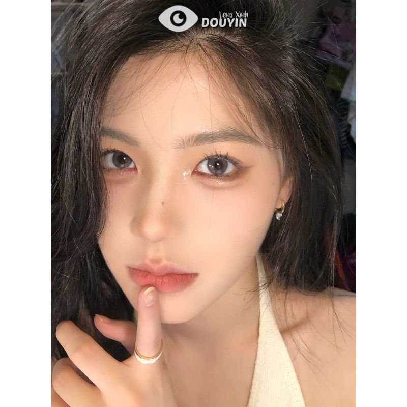Lens Thời trang DOUYIN (cặp) - Smoke Brown - 0 độ đến 3 độ