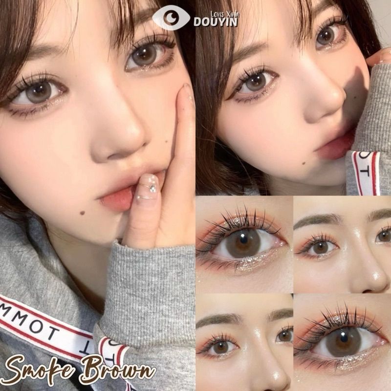 Lens Thời trang DOUYIN (cặp) - Smoke Brown - 0 độ đến 3 độ