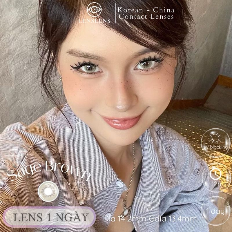 Lens 1 NGÀY Thời trang DOUYIN (cặp) - Sage Brown