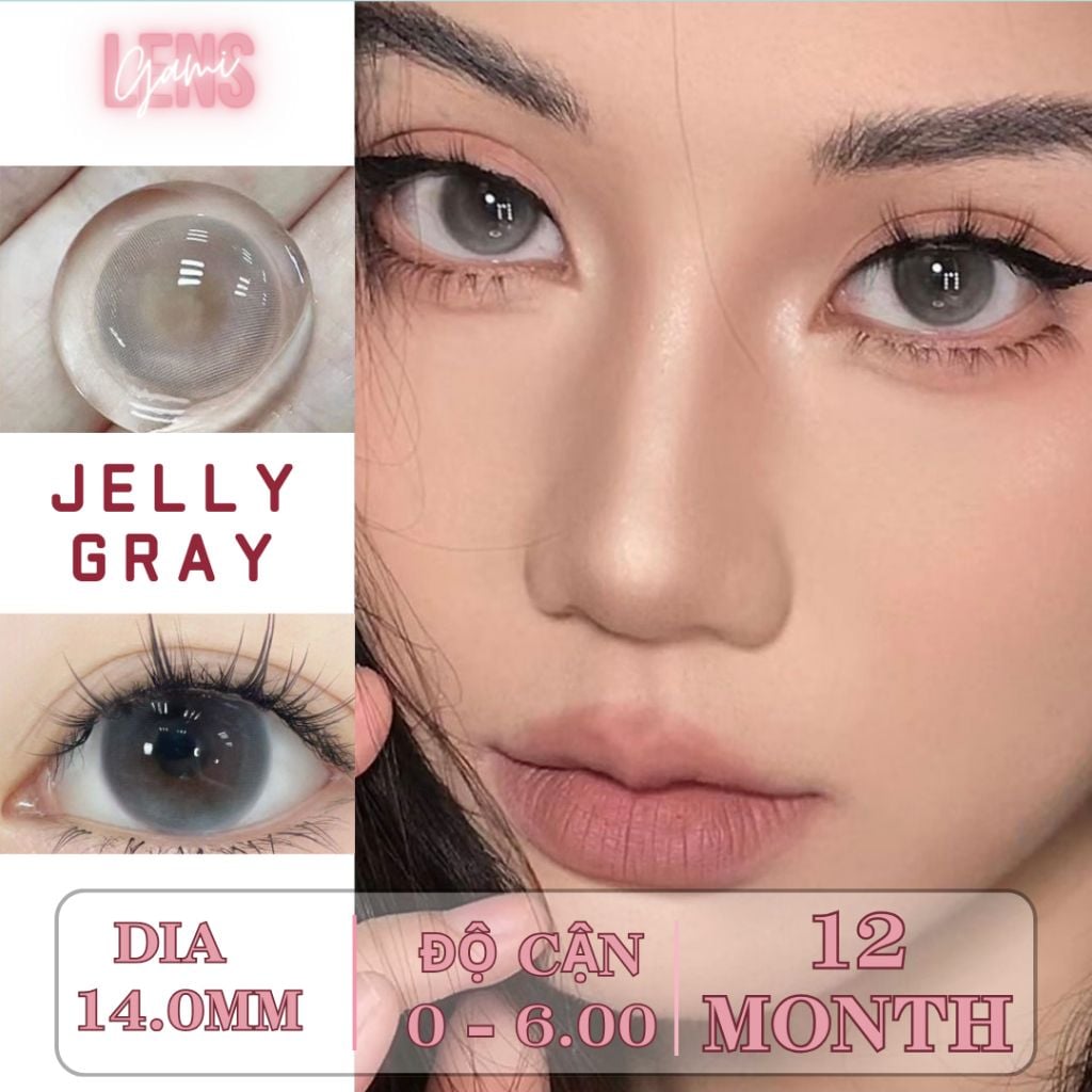 Lens Thời trang DOUYIN (cặp) - Jelly Gray - 0 độ đến 3 độ