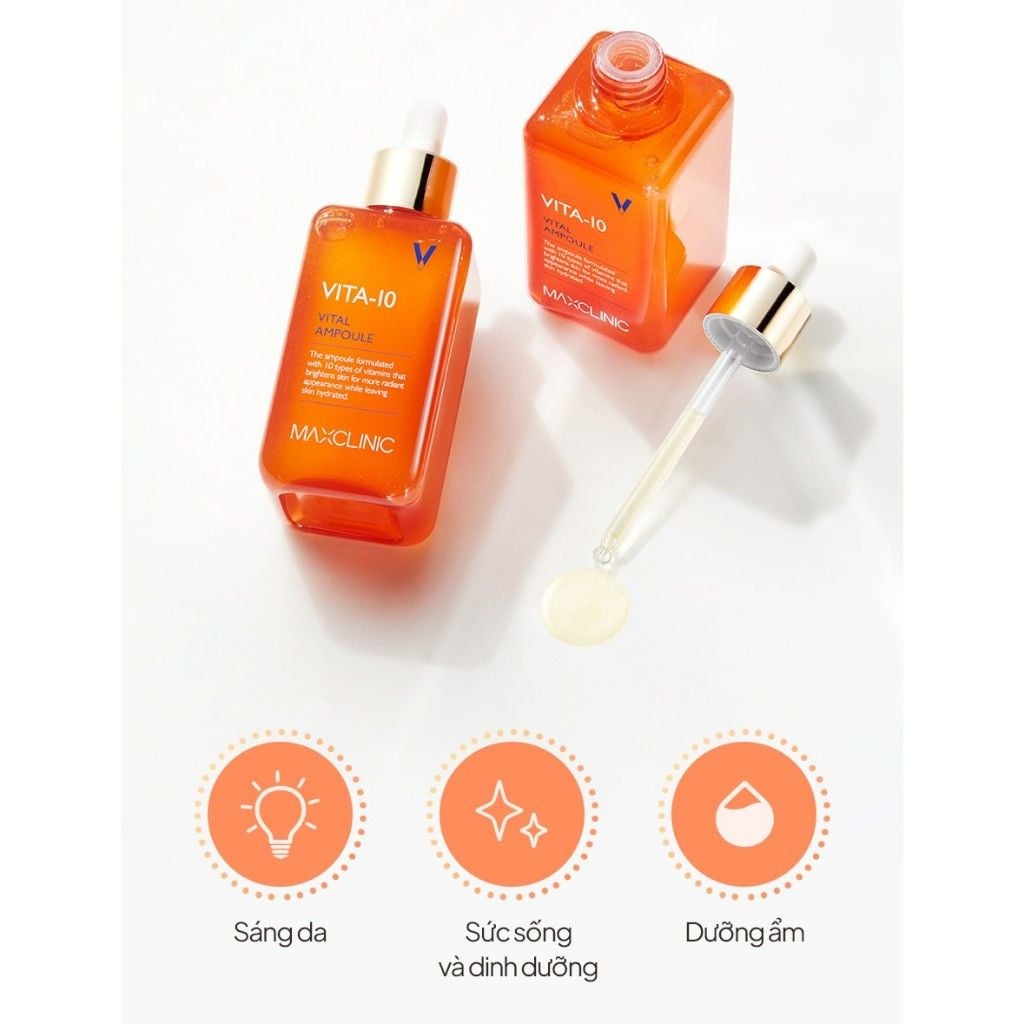 Tinh Chất Dưỡng Sáng Da Mờ Thâm Maxclinic Vita-10 Vital Ampoule 100ml