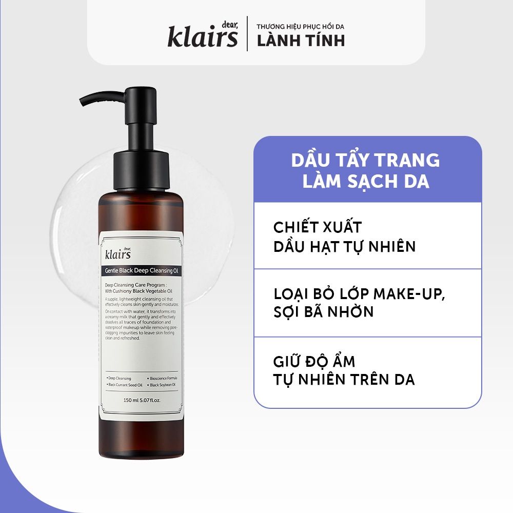 Dầu Tẩy Trang Klairs Làm Sạch Sâu Cho Mọi Loại Da 150ml