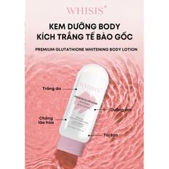 Sữa Dưỡng Thể Ban Đêm Kích Trắng Tế Bào Gốc Whisis Premium Glutathione Whitening Body Lotion 200ml