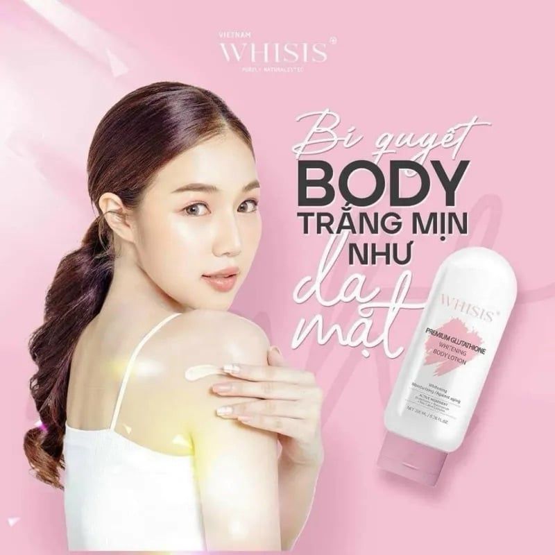 Sữa Dưỡng Thể Ban Đêm Kích Trắng Tế Bào Gốc Whisis Premium Glutathione Whitening Body Lotion 200ml