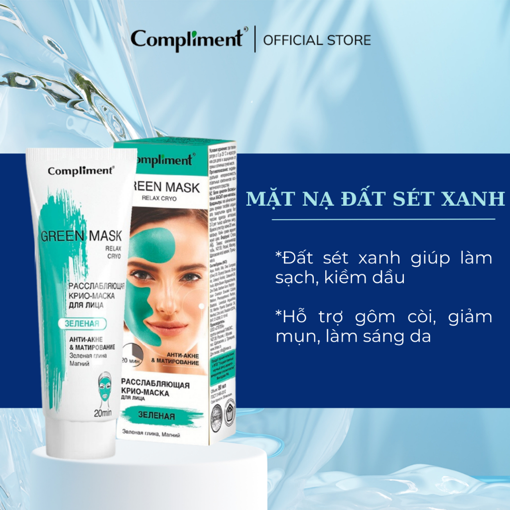Mặt nạ Compliment Green mask kiềm dầu, giảm mụn 80ml
