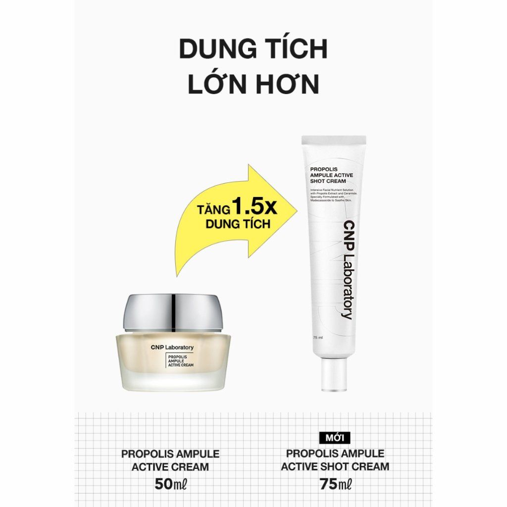 Kem Dưỡng CNP Chiết Xuất Keo Ong Phục Hồi Da Propolis Ampule Active Shot Cream 50ml