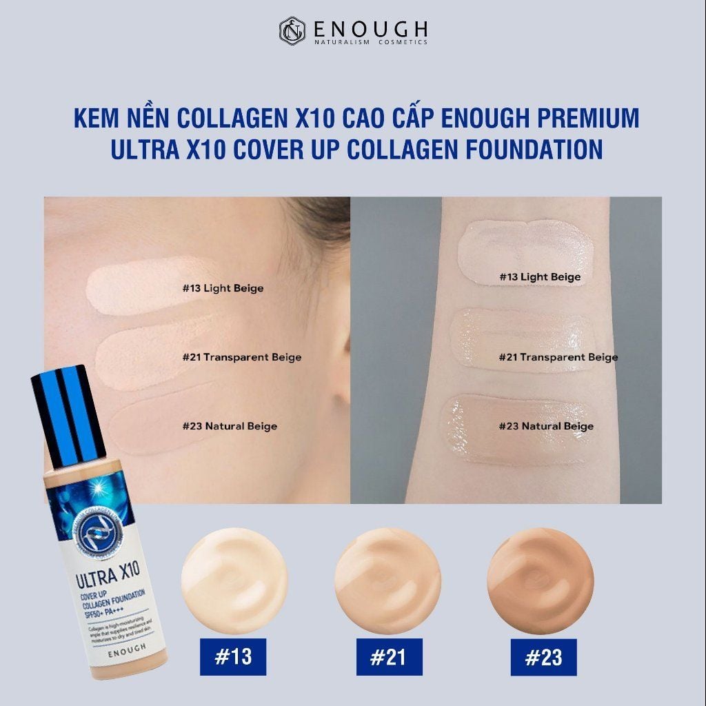 Kem Nền Collagen ENOUGH Moisture Foundation SPF15 100ml