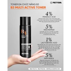 Nước Hoa Hồng PrettySkin B3 Multi Active Dưỡng Da Trắng Sáng 205ml