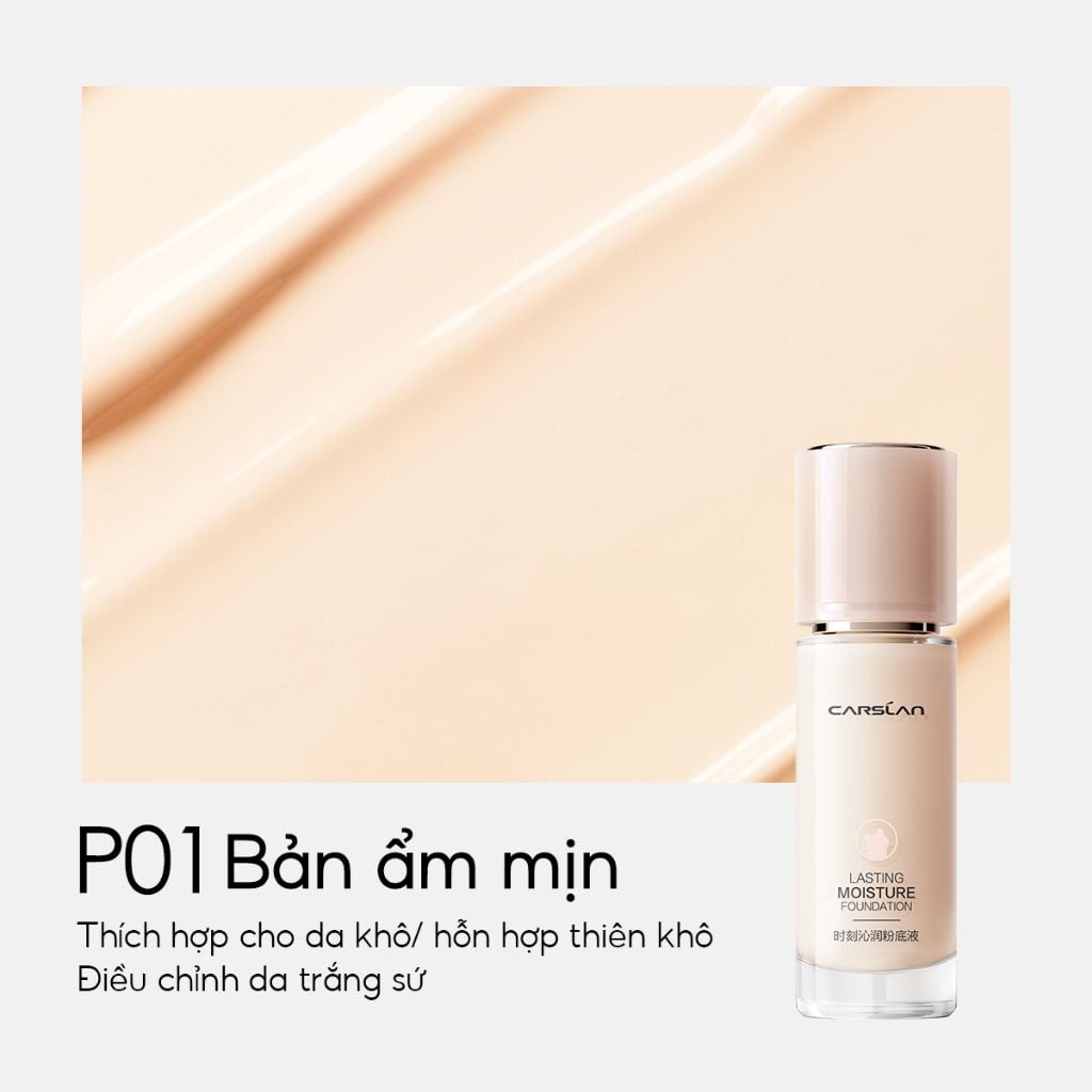 Kem Nền Carslan Dạng Lỏng Kiểm Soát Dầu Lâu Trôi Chống Thấm Nước Suốt 24h 30g