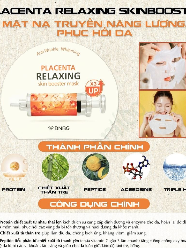 Mặt Nạ Cấp Ẩm, Hỗ Trợ Dưỡng Trắng, Phục Hồi Da Chuyên Sâu BNBG Skin Booster Mask 30ml