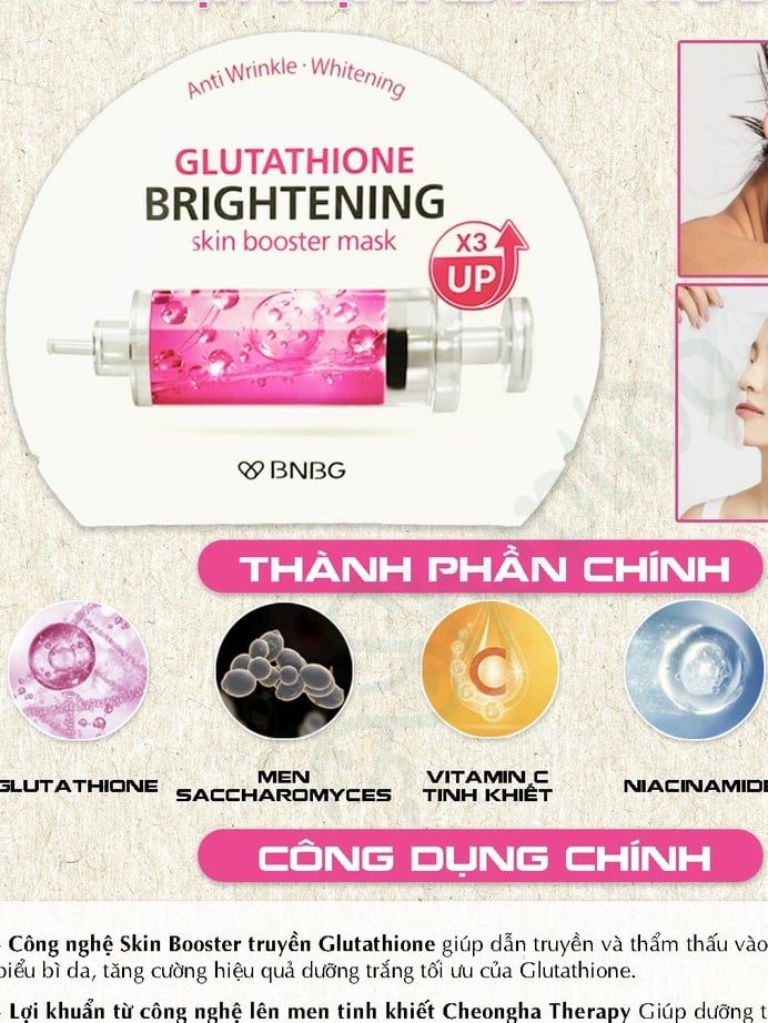 Mặt Nạ Cấp Ẩm, Hỗ Trợ Dưỡng Trắng, Phục Hồi Da Chuyên Sâu BNBG Skin Booster Mask 30ml