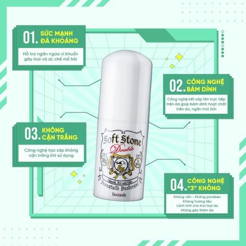 Lăn nách đá khoáng khử mùi Soft Stone Nhật Deonatulle 20g