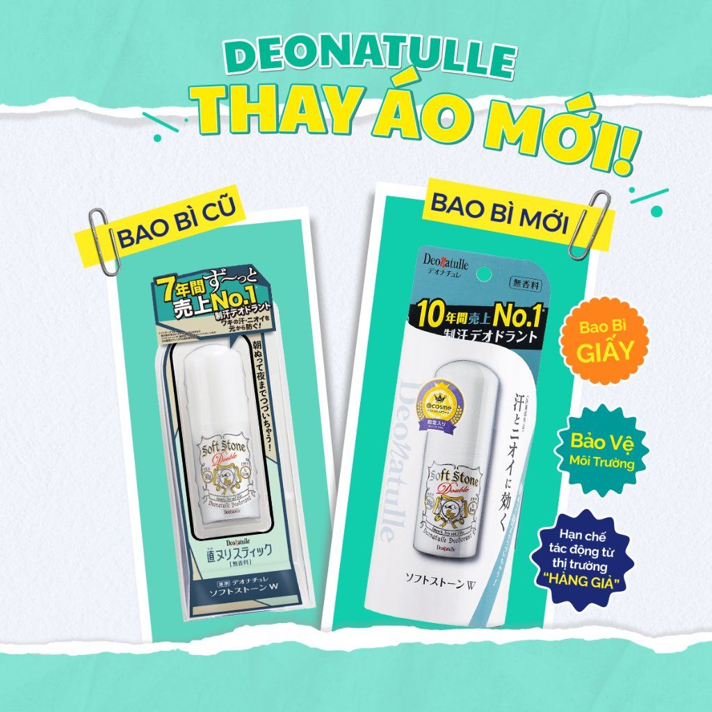Lăn nách đá khoáng khử mùi Soft Stone Nhật Deonatulle 20g