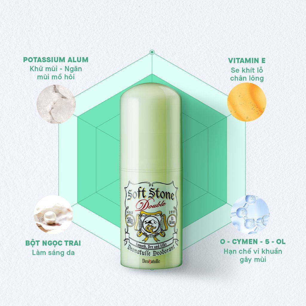 Lăn nách đá khoáng khử mùi Soft Stone Nhật Deonatulle 20g