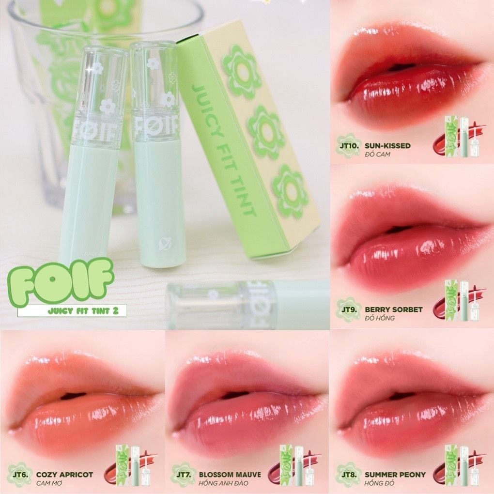Son Tint Bóng Thuần Chay, Ẩm Mọng, Bền Màu FOIF Juicy Fit Tint 3g