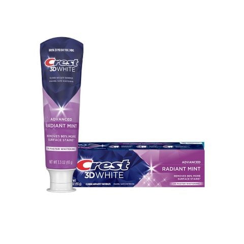 Kem Đánh Răng Làm Trắng Răng, Sạch Mảng Bám Crest 3D White Advanced Radiant Mint