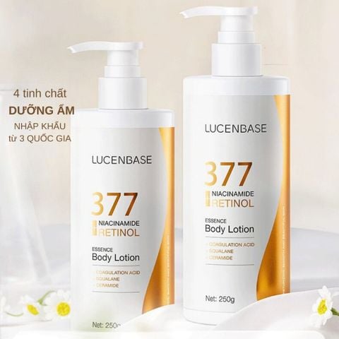Dưỡng Thể Trắng Sáng Mờ Thâm Sạm 377 Niacinamide Retinol Lucenbase 250ml