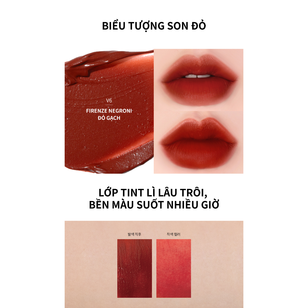 [PHIÊN BẢN MỚI NHẤT 2024][V6 BLUE DREAM] Son Kem Lì, Bền Màu, Lâu Trôi Merzy The First Velvet Tint 4.5g