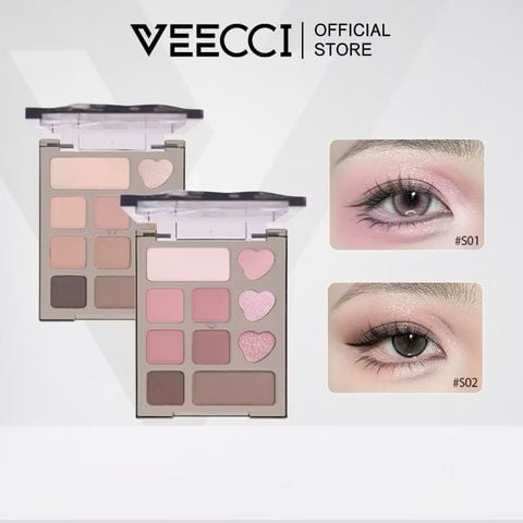 Bảng Phấn Mắt 10 Ô Bảng Phấn Mắt Hồng Nhũ Veecci