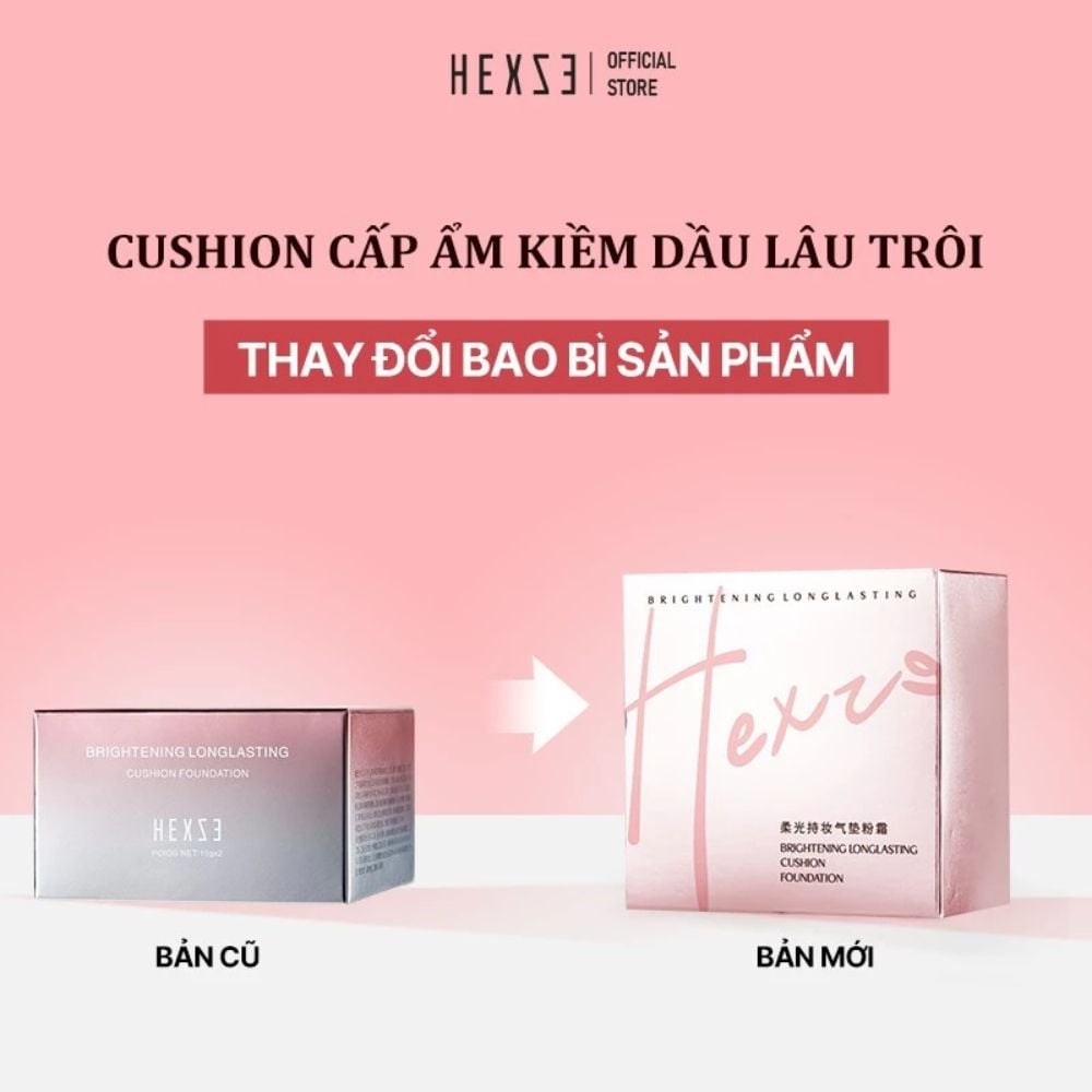 Phấn Nước Kiềm Dầu Mịn Lì HEXZE Long Lasting Cushion (tặng kèm 1 Lõi)