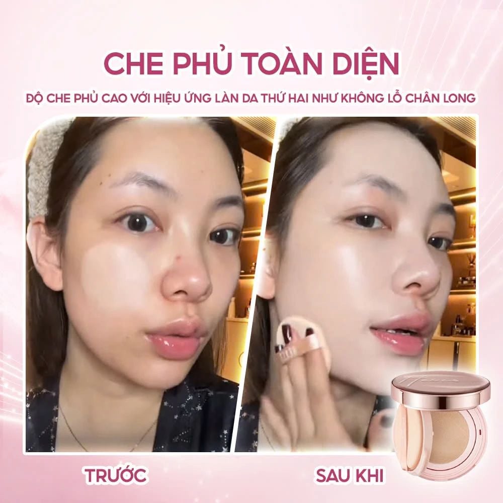 Phấn Nước Kiềm Dầu Mịn Lì HEXZE Long Lasting Cushion (tặng kèm 1 Lõi)