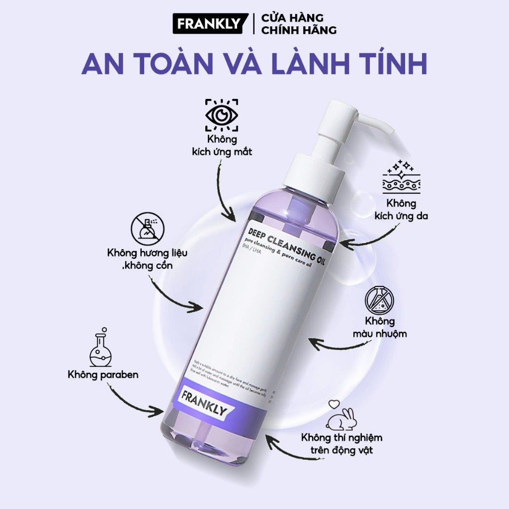 Dầu Tẩy Trang Sạch Mụn Ẩn, Mụn Đầu Đen Frankly Deep Cleansing Oil 200ml