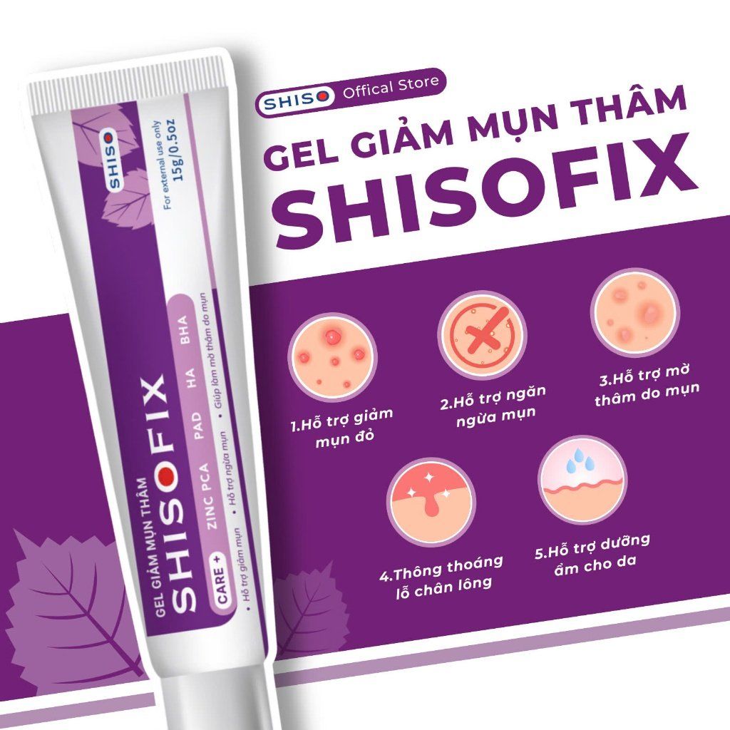Gel Hỗ Trợ Giảm Mụn Thâm, Hỗ Trợ Mờ Thâm Do Mụn SHISOFIX 15g