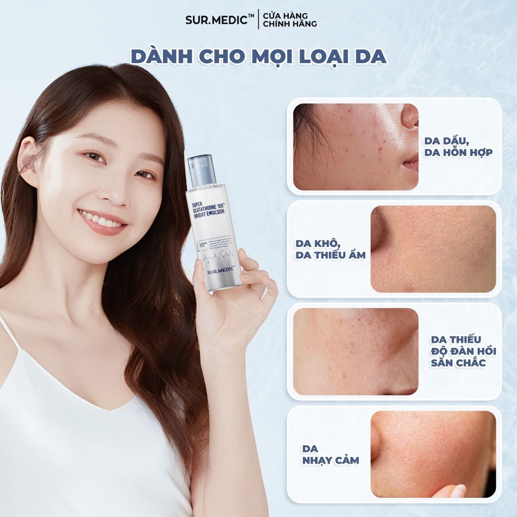 Sữa Dưỡng Trắng Da Sur.Medic Super Glutathione 100 Bright Emulsion