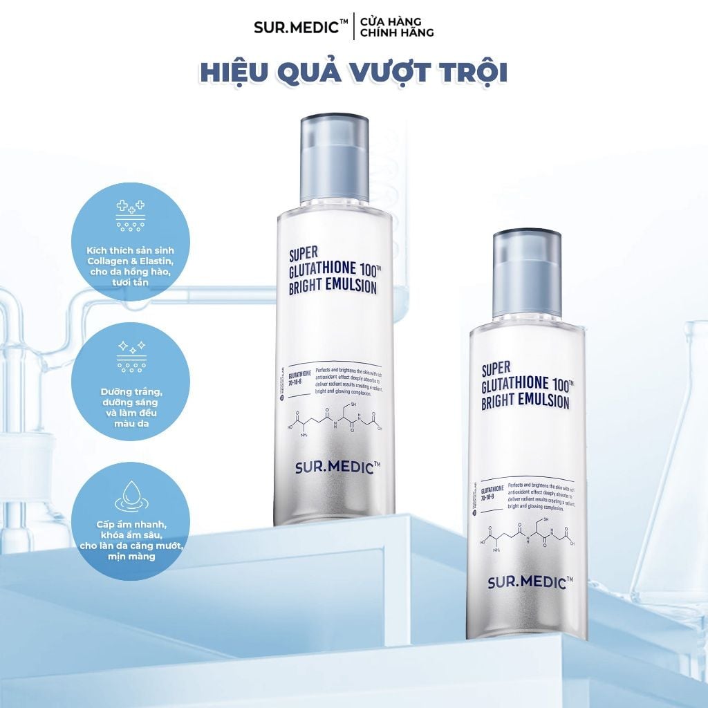 Sữa Dưỡng Trắng Da Sur.Medic Super Glutathione 100 Bright Emulsion