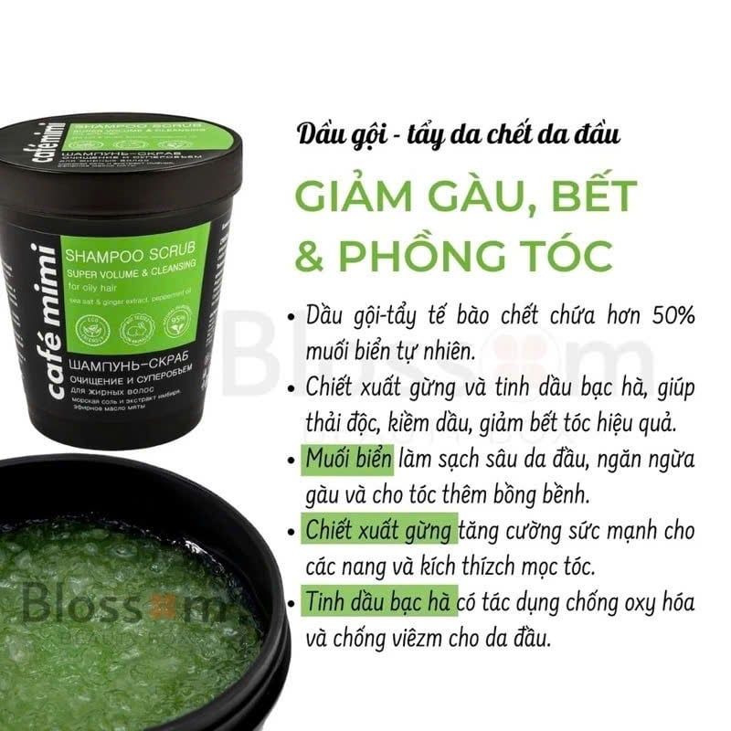 Dầu Gội Tẩy Tế Bào Chết Café Mimi Shampoo Scrub