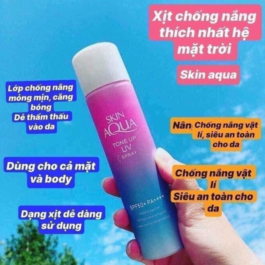 Xịt Chống Nắng Skin Aqua Tone Up UV Spray SPF50+ PA++++ 70g