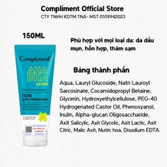 Trọn bộ Compliment AHA BHA trị mụn, sạch sâu, sáng da