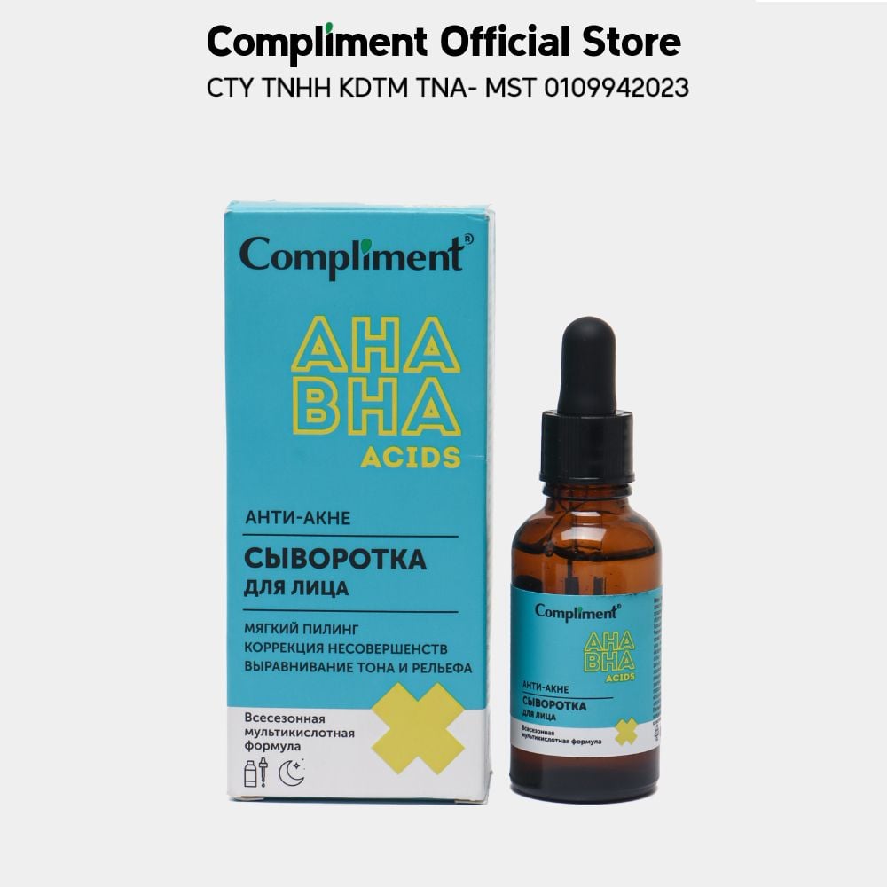 Trọn bộ Compliment AHA BHA trị mụn, sạch sâu, sáng da