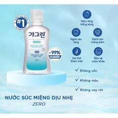 Nước súc miệng ngăn ngừa mảng bám Garglin Zero không cồn chai 380ml