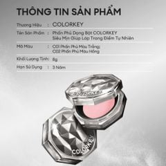 Phấn Phủ Dạng Bột Siêu Mịn Lâu Trôi Colorkey Lasting Naturally-occurring Loose Powder 8g