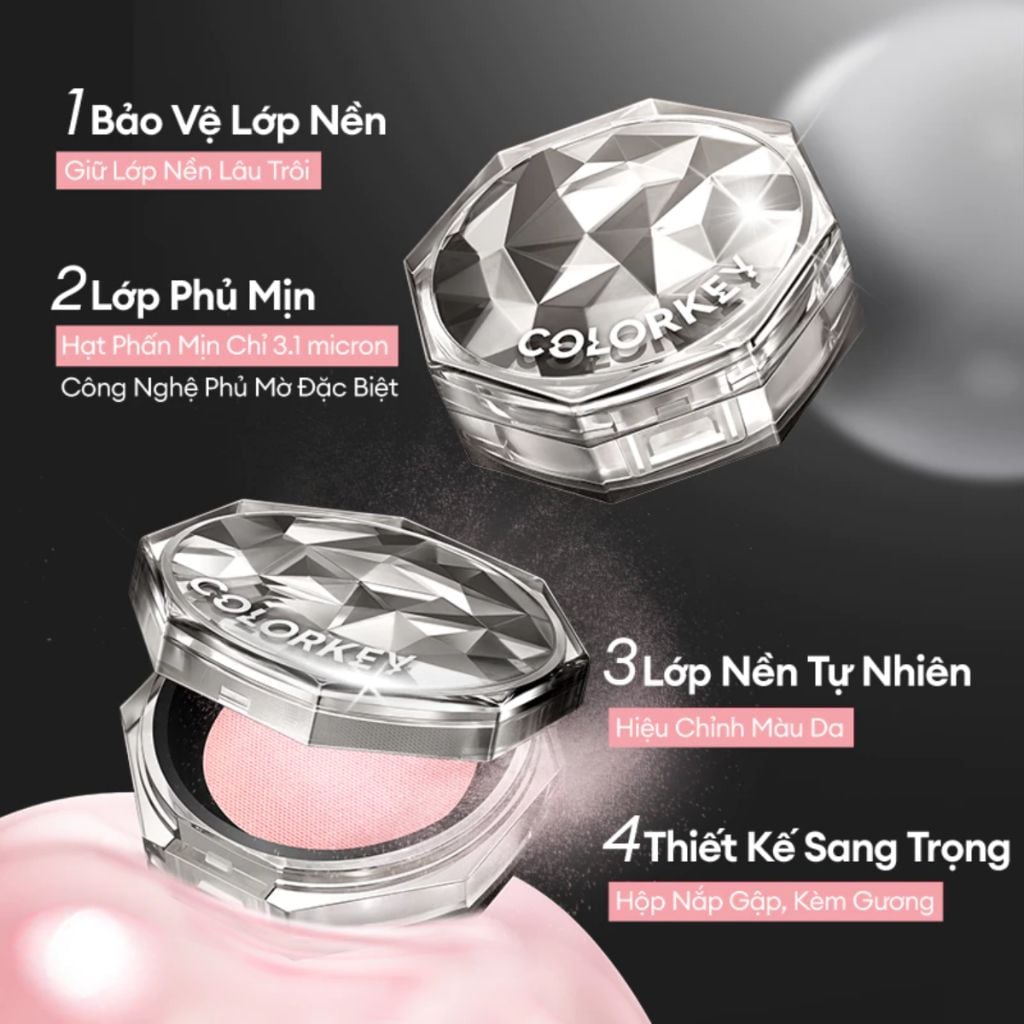 Phấn Phủ Dạng Bột Siêu Mịn Lâu Trôi Colorkey Lasting Naturally-occurring Loose Powder 8g