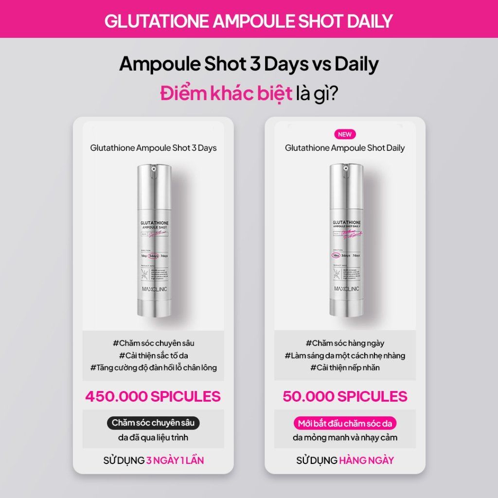 Tinh chất Serum Dưỡng Trắng Căng Bóng Da Maxclinic Glutathion ampoule shot 50ml