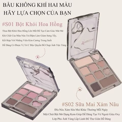 Bảng Phấn Mắt 10 Ô Bảng Phấn Mắt Hồng Nhũ Veecci