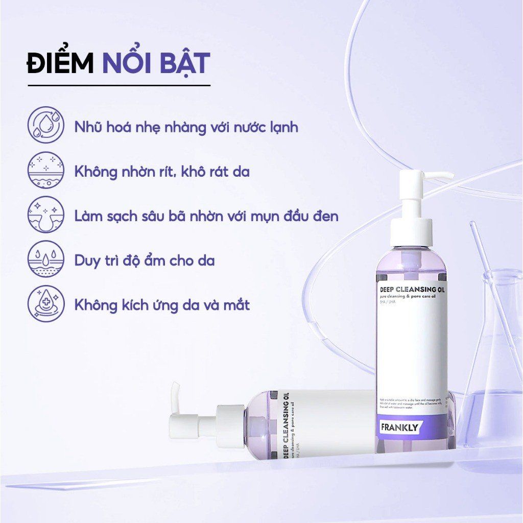 Dầu Tẩy Trang Sạch Mụn Ẩn, Mụn Đầu Đen Frankly Deep Cleansing Oil 200ml