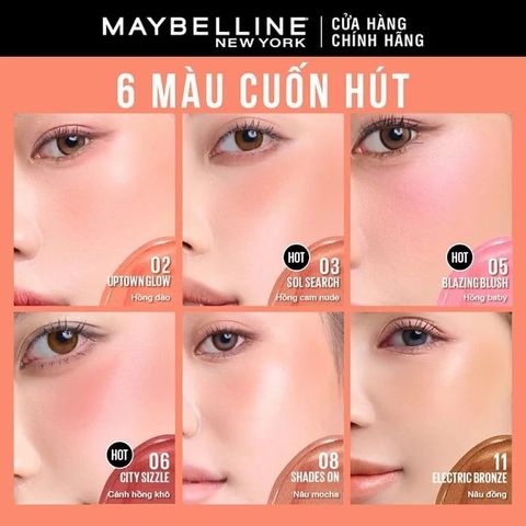 Má Hồng Kem Căng Mọng, Bền Màu Maybelline Sunkisser Blush
