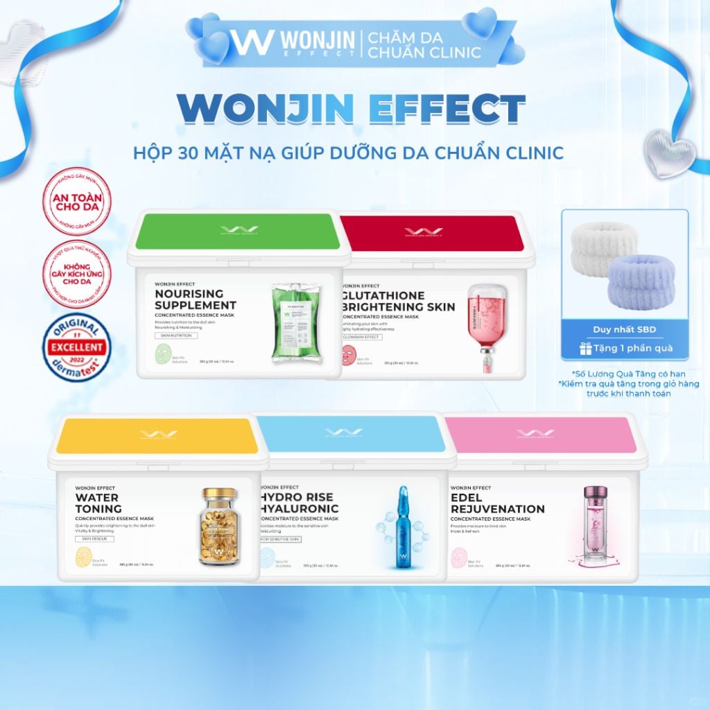 [Hộp 30 miếng] Mặt Nạ Giúp Dưỡng Da WonJin Effect Mask 350g